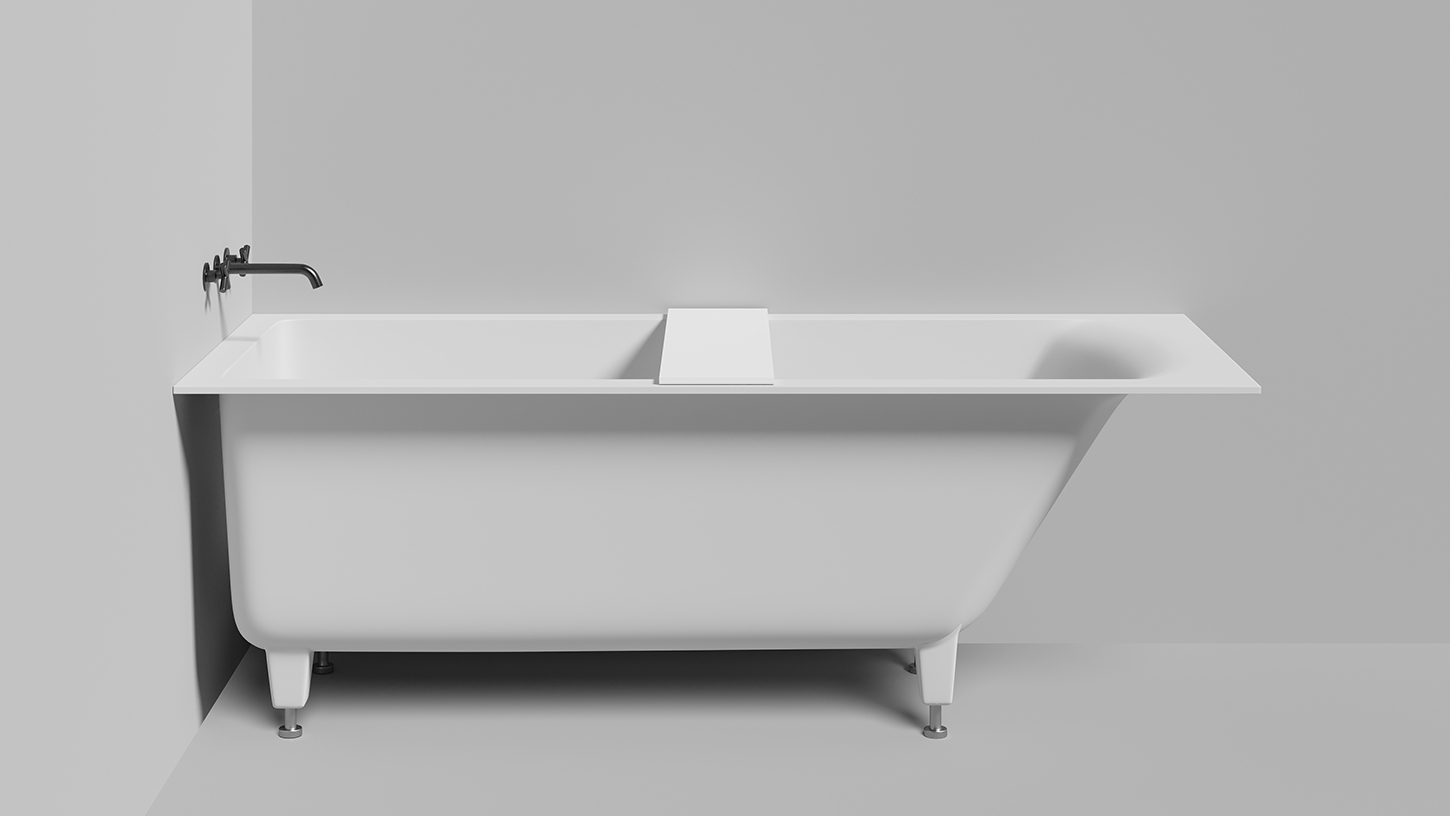 Полка для ванны GABBIANO IN из S-Stone 680-980x180x14 мм (1906203M)