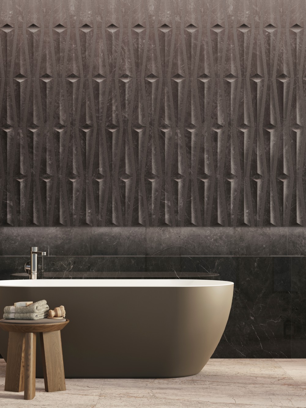 Керамическая плитка  PORCELANOSA NERO VELLUTO DECO 59.6х150 G-278