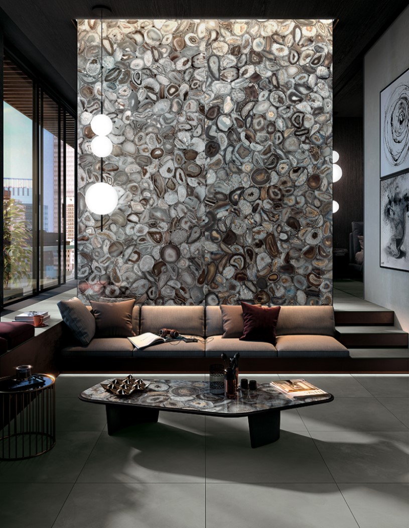 Керамогранит слэб MIRAGE AGATA BLACK WA 10 LUC SQ 120х278х6 (Италия)