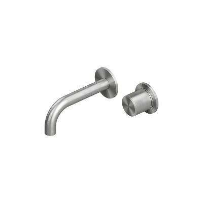 QuadroDesign STEREO 1613T.00AS Смеситель для раковины на 2 отверстия из стены, диаметр ручки 43мм, цвет Brushed Stainless Steel