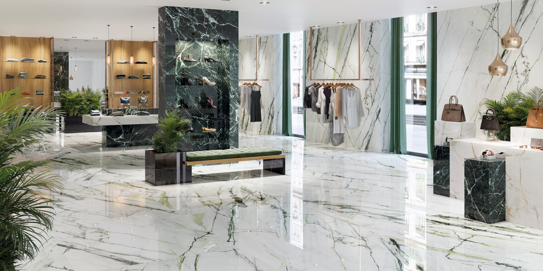 Керамогранит PORCELANOSA XLIGHT CALACATTA GREEN POLISHED 120х120x6 G-2531