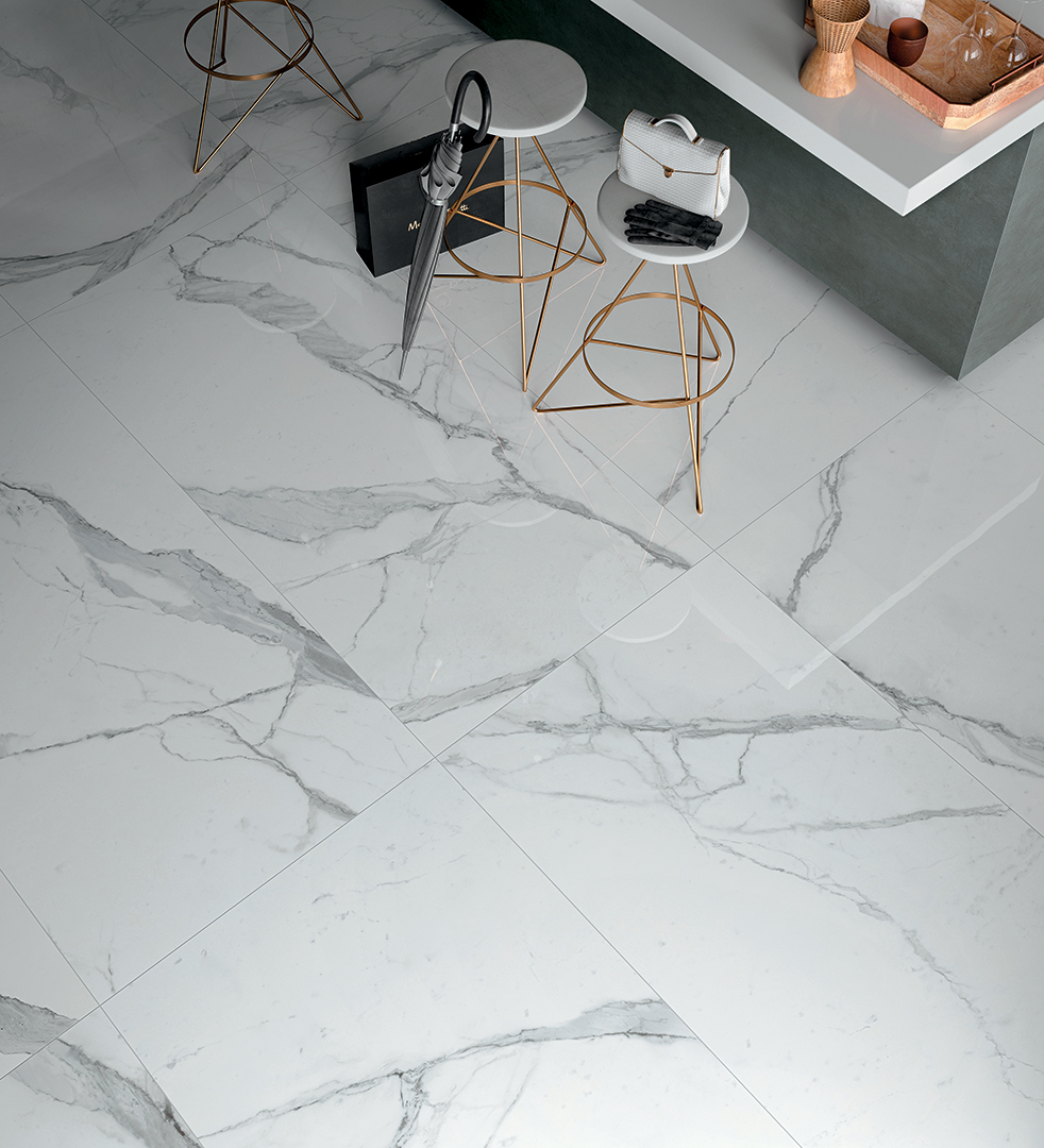 Керамогранит слэб MIRAGE STATUARIO EXTRA CP 01 LUC SQ 120х278x0.6 (Италия)