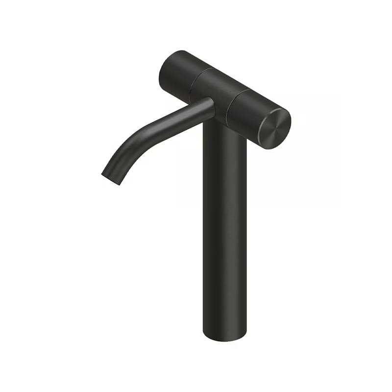 QuadroDesign HUM 2402VON Смеситель для раковины на 1 отверстие из столешницы с запорными вентилями высокий, цвет Black Gold