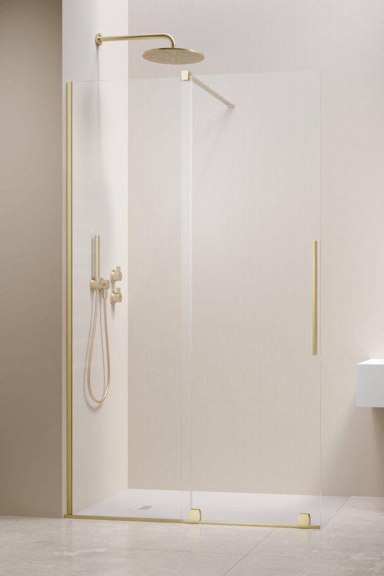 Furo Walk-in 488 Left Brushed Light Gold/прозрачное