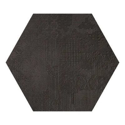 Керамогранит Mutina Dechirer Esagona Decor Nero Matt 60x60