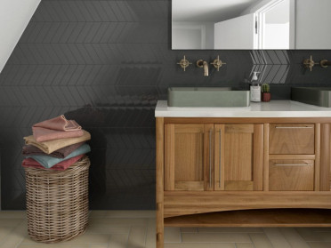 Керамическая плитка Chevron Black Right Matt 5.2x18.6 от Equipe Ceramicas (Испания)