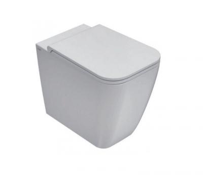 GLOBO ST004BI Унитаз напольный приставной STONE cm 52 безободковый, крепление в комплекте, цвет bi (