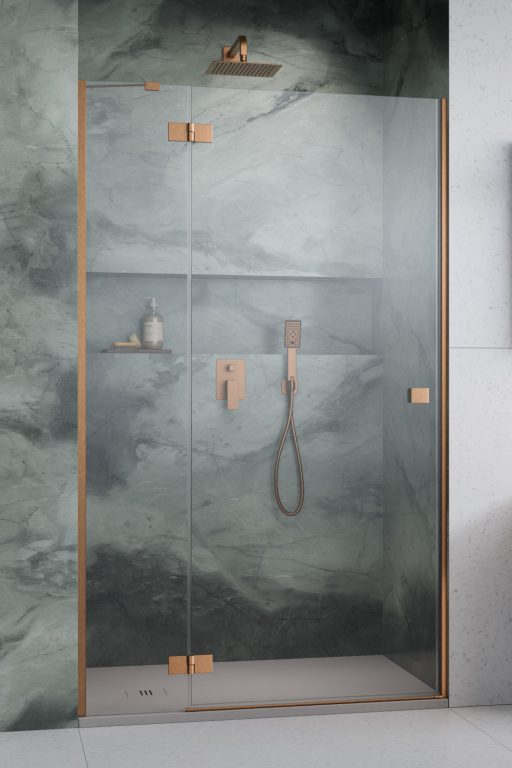 Essenza 8 Brushed Copper DWJ Front Wall 237 Right Brushed Copper/Transparent