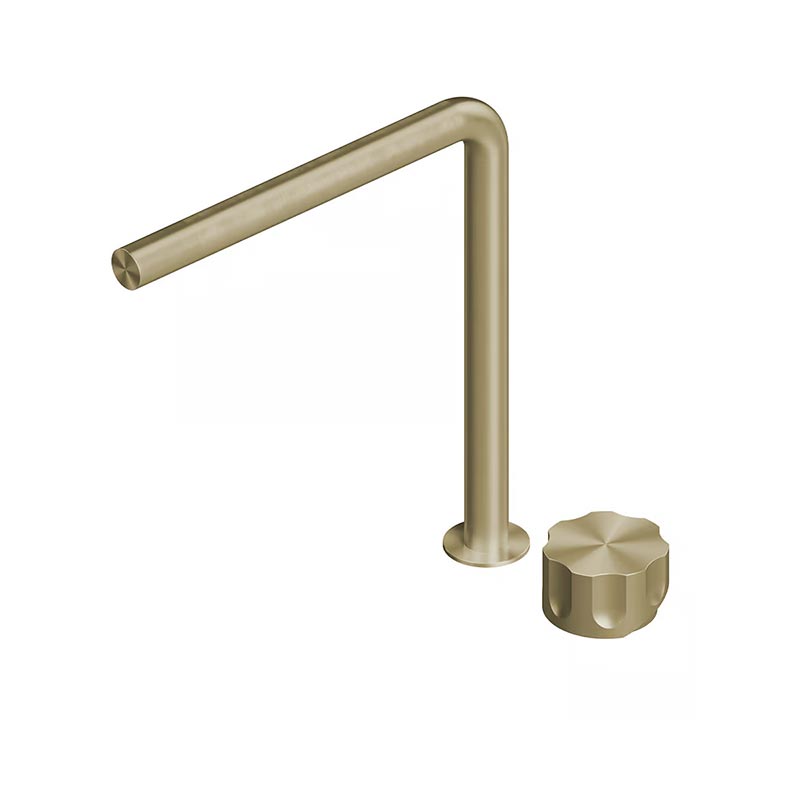 QuadroDesign MODO 1732TOC Смеситель для раковины на 2 отверстия из столешницы 259mm, цвет Light Gold