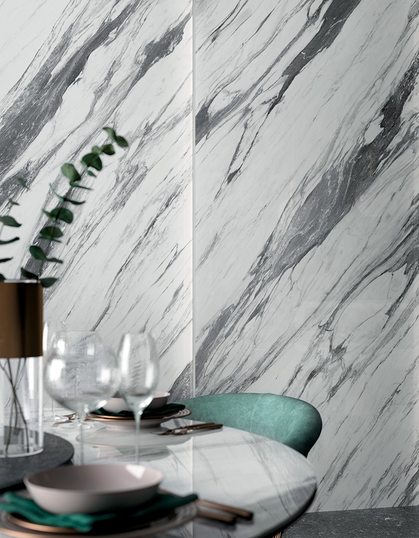 Керамогранит слэб MIRAGE STATUARIO FANTASTICO CP 04 LUC SQ 120х278x6 (Италия)
