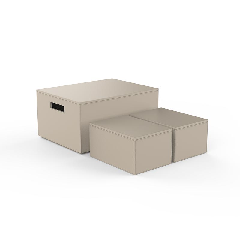 Decor Walther 0943047 BROWNIE 3BOX Набор из 3 ящиков для хранения Имитация кожи Бежевый