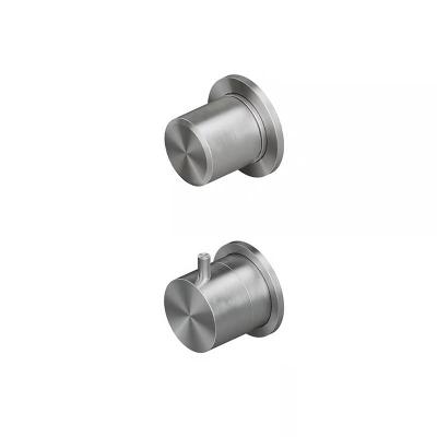 QuadroDesign STEREO 1648.00AS Смеситель термостатический из стены с 1-м запорным вентилем, диаметр вентиля 43, встраиваемая часть IN048 заказывается отдельно, цвет Brushed Stainless Steel