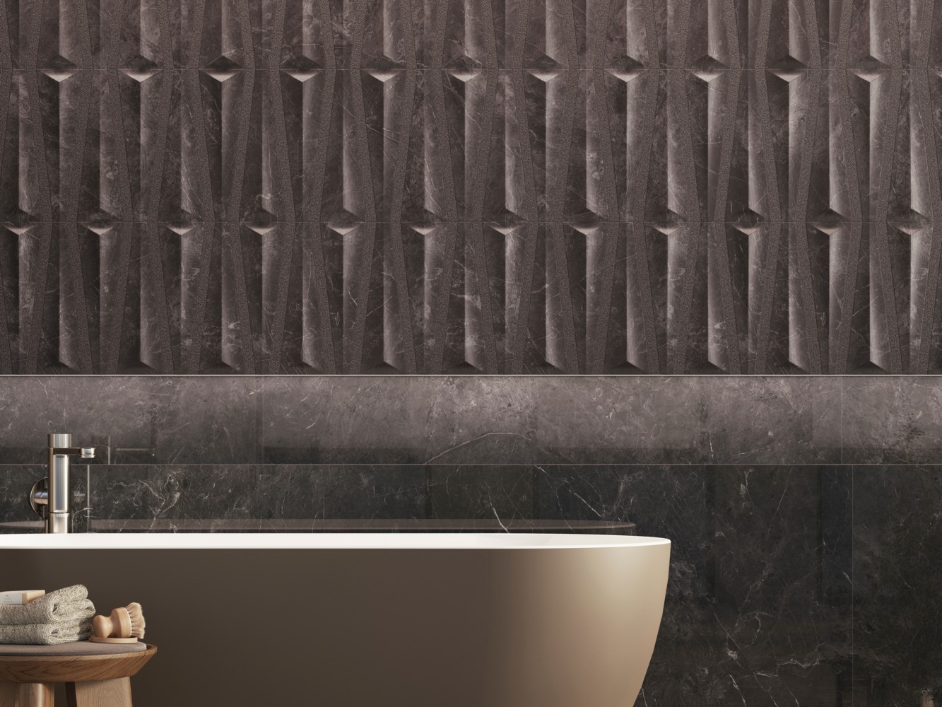 Керамическая плитка  PORCELANOSA NERO VELLUTO DECO 59.6х150 G-278