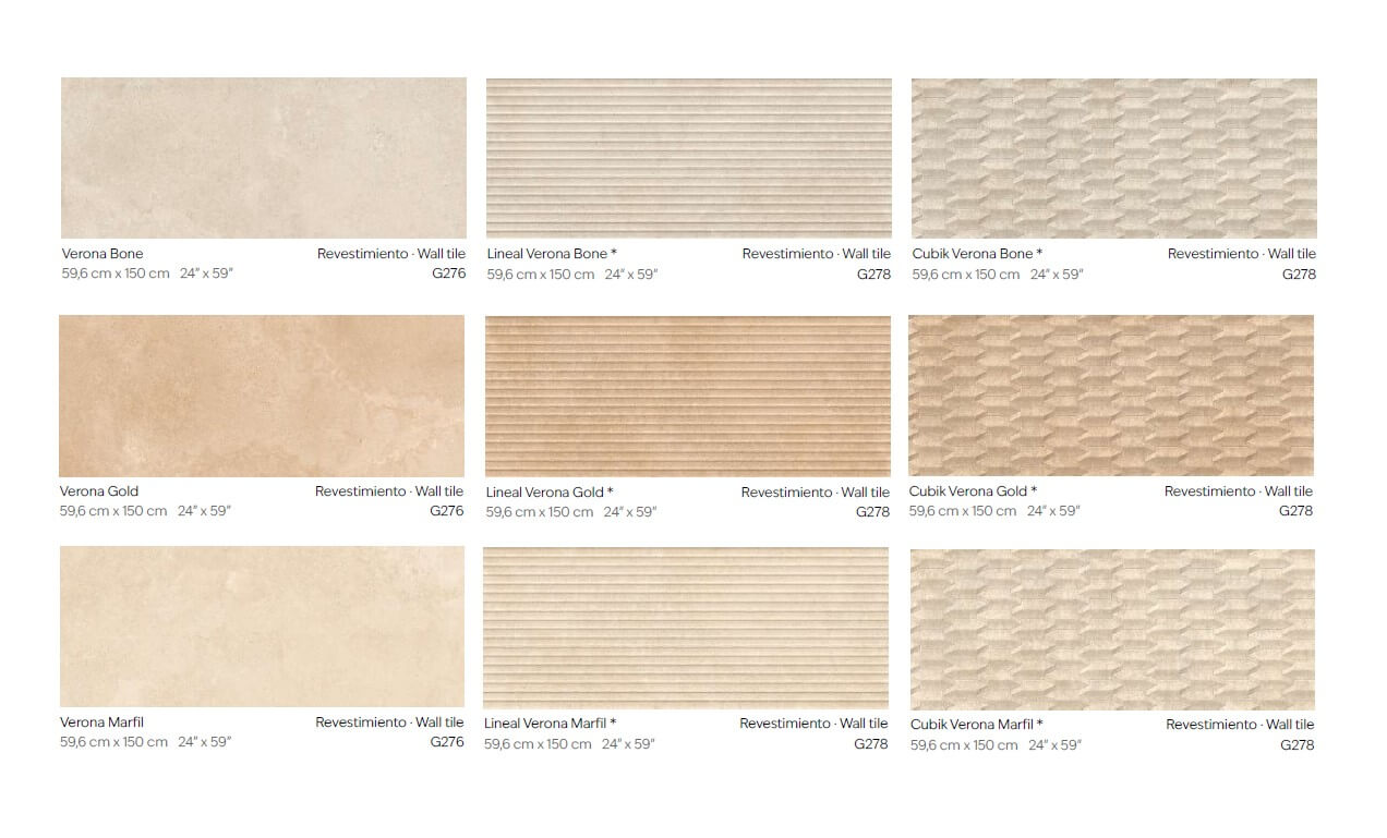 Керамическая плитка PORCELANOSA VERONA BONE CUBICK 59.6х150 G-278