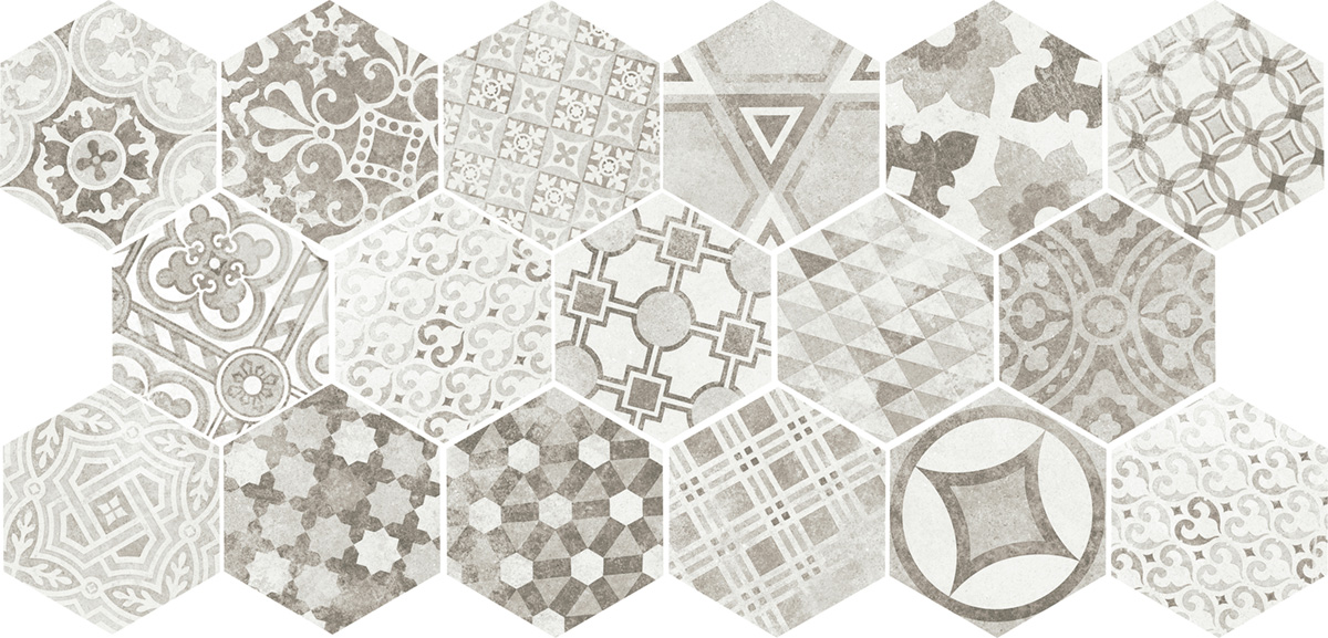 Керамогранит EQUIPE HEXATILE CEMENT GARDEN GREY 17.5х20 EQ-10D