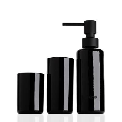 Decor Walther © 0940063 POP UP Набор аксессуаров из стекла: стаканчики и дозатор Черный