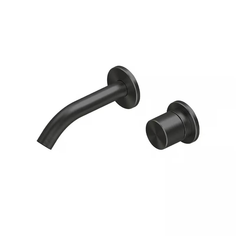 QuadroDesign HUM 2410TON Смеситель для раковины на 2 отверстия из стены, цвет Black Gold