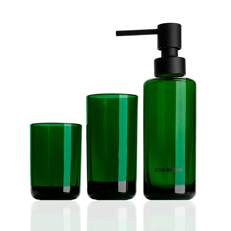 Decor Walther © 0940065 POP UP Набор аксессуаров из стекла: стаканчики и дозатор Зеленый