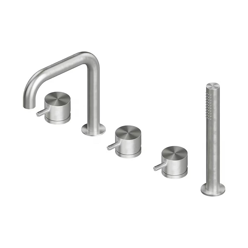QuadroDesign SOURCE/OTTAVO 1295AS Смеситель на борт ванны, цвет Brushed Stainless Steel