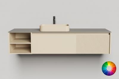 Тумба подвесная с 2-мя ящиками, полка, 180х50х40 см, столеш, S-Stone RAL/эмаль RAL мат Salini Domino 27D118A