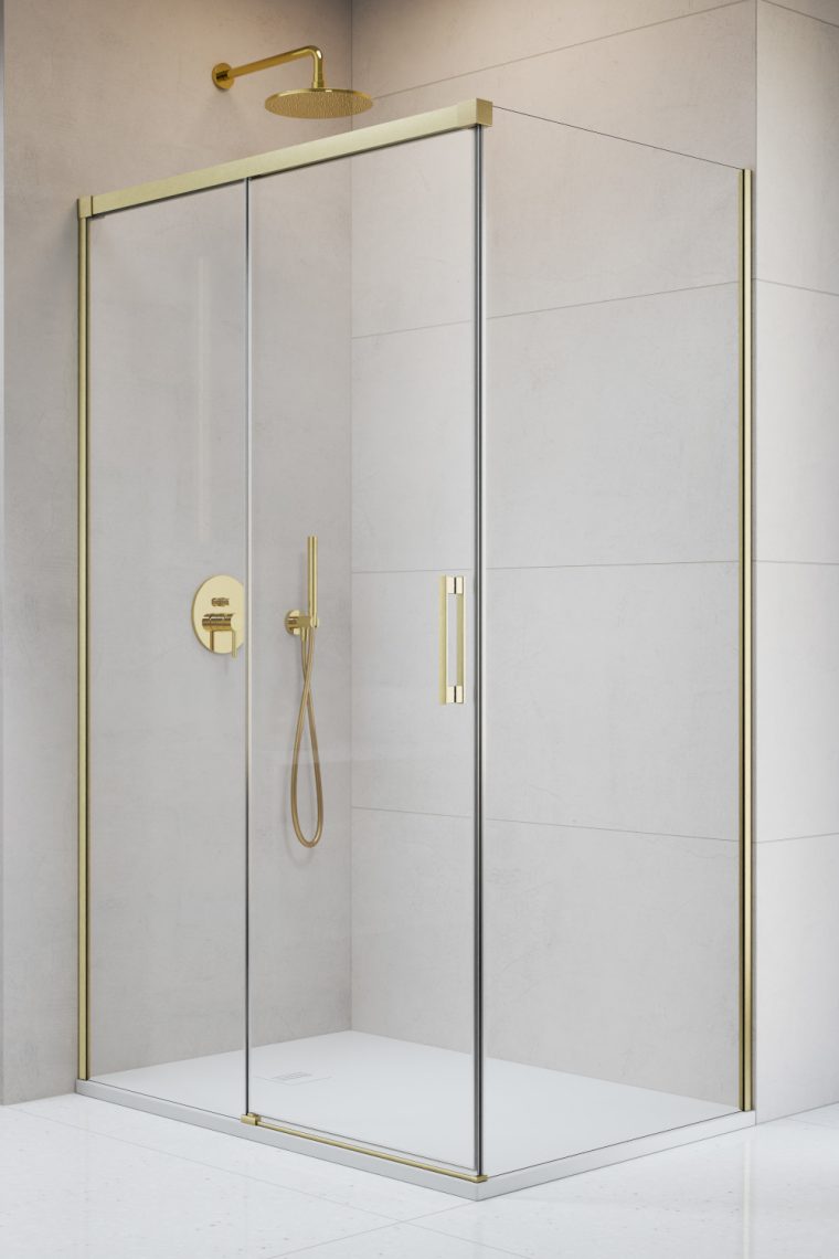 Idea 8 Brushed Gold KDJ Door 670 Right Brushed Gold/Transparent