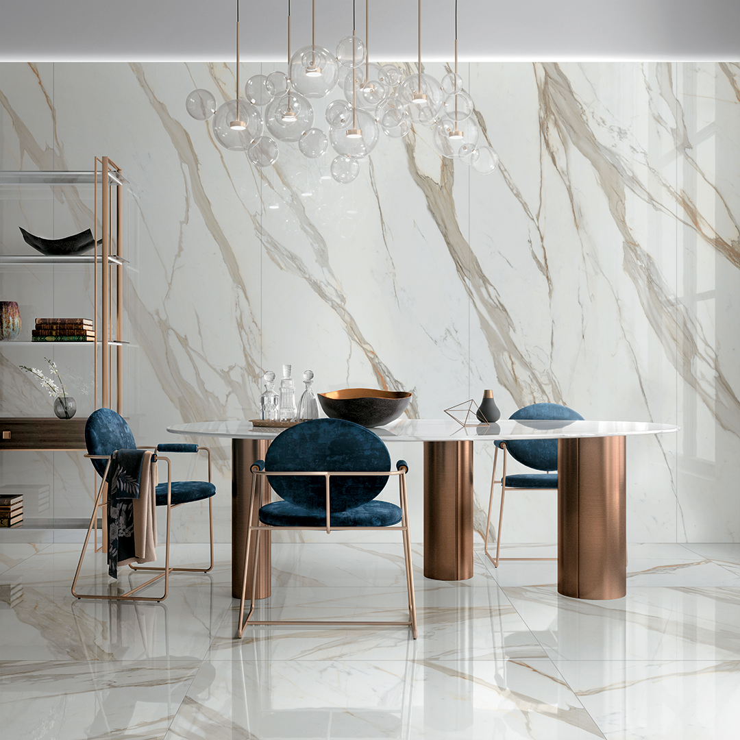 Керамогранит слэб MIRAGE CALACATTA GOLD CP 02 LUC SQ 120х278x0.6 (Италия)