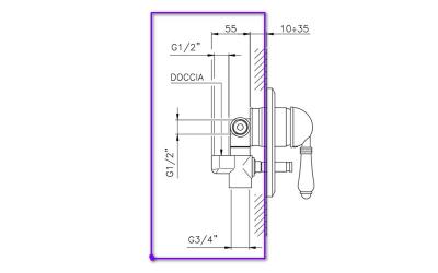 ™ Nicolazzi 4060 Встраиваемая часть для душа с переключателем