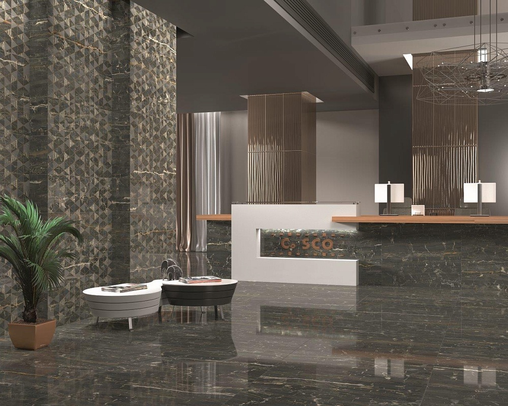 Керамическая плитка  Lionela Black Gloss 30x90
