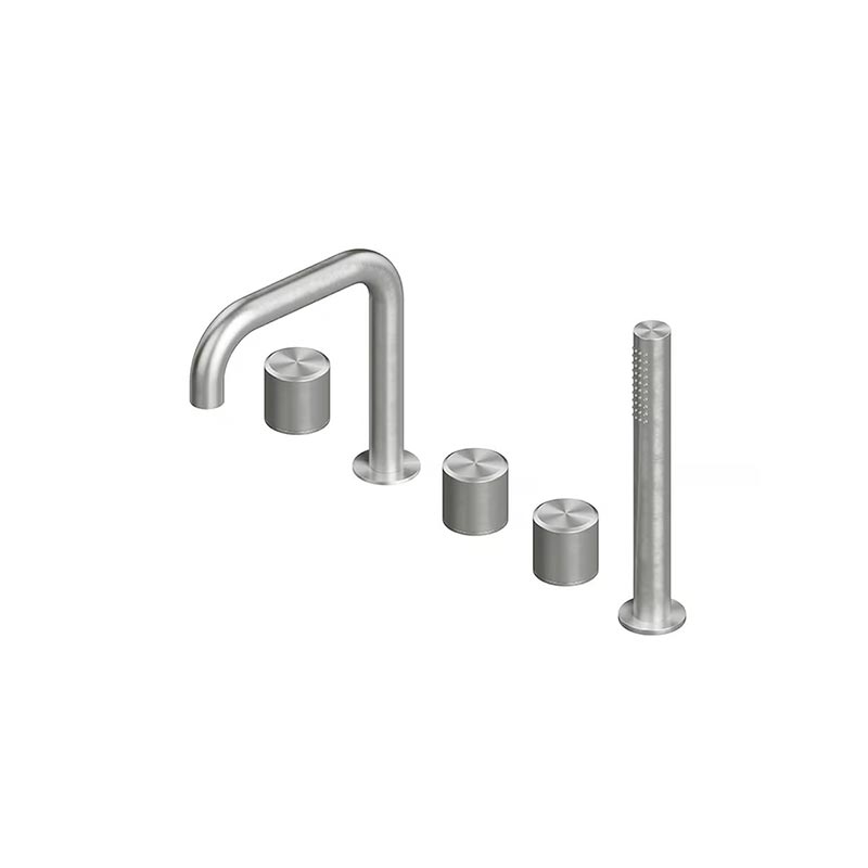 QuadroDesign STEREO 1695AS Смеситель на борт ванны, диаметр ручки 43, цвет Brushed Stainless Steel