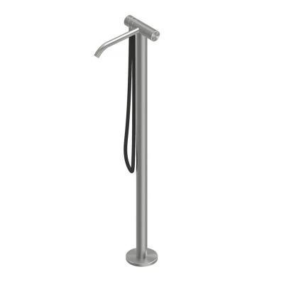 QuadroDesign HUM 2462AS Смеситель для ванны напольный, цвет Brushed Stainless Steel