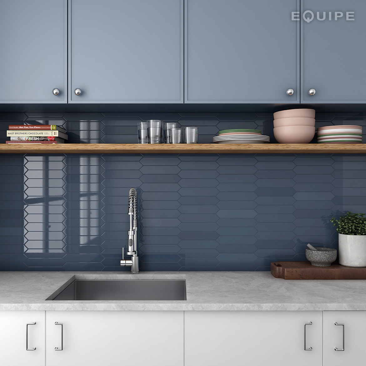 Керамическая плитка  EQUIPE ARROW BLUE VELVET 5х25 EQ-4