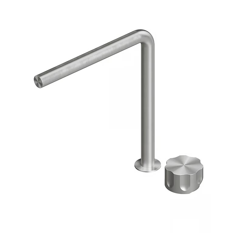 QuadroDesign MODO 1732TAS Смеситель для раковины на 2 отверстия из столешницы 259mm, цвет Brushed Stainless Steel