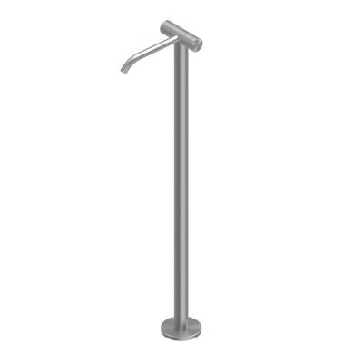 QuadroDesign HUM 2405VAS Смеситель для раковины напольный с запорными вентилями, цвет Brushed Stainless Steel