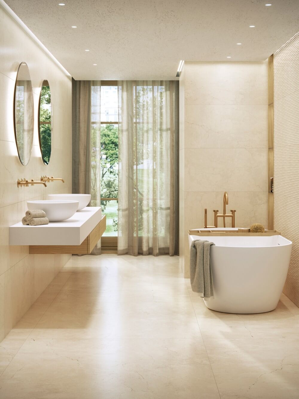 Керамическая плитка PORCELANOSA MARMOL CREMA BONE VIA 59.6х150 G-274