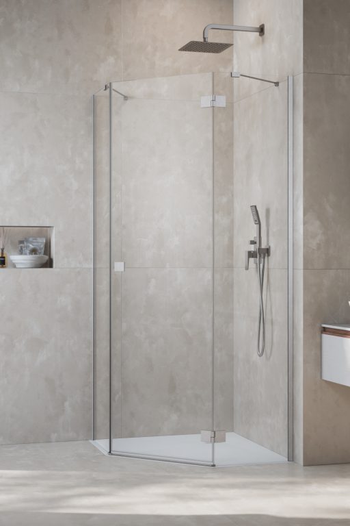 Essenza 8 Brushed Nickel PTJ Door Left Brushed Nickel/Transparent