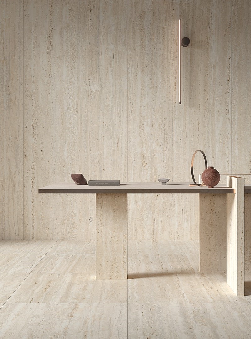 Керамогранит слэб MIRAGE TRAVERTINO LIGHT EY 07 SP STU NO SQ 162х324x1.2 (Италия)