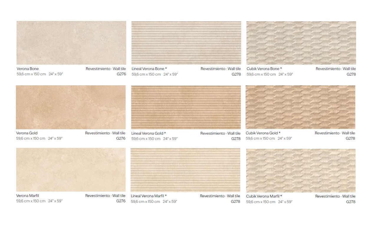 Керамическая плитка  PORCELANOSA VERONA BONE 59.6х150 G-276