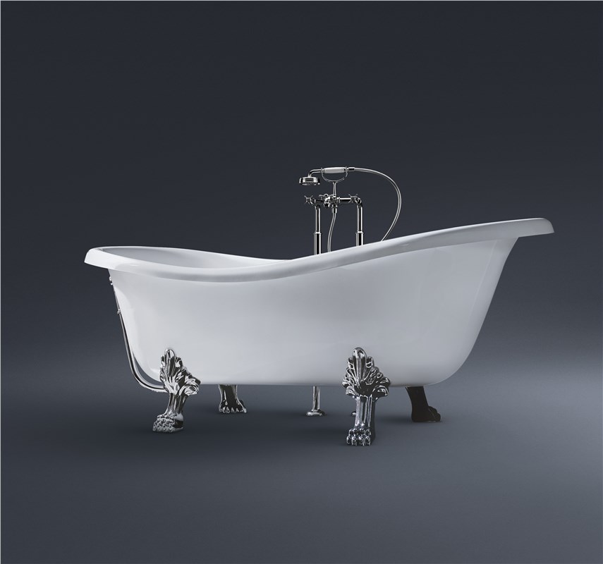 Gruppo Treesse V507100BCR Epoca 170x80x72h CHROME Ванна акриловая GLOSSY WHITE (Белый глянцевый)