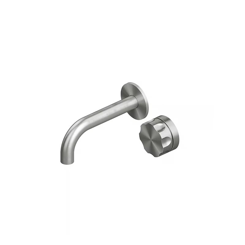 QuadroDesign MODO 1710TAS Смеситель для раковины на 2 отверстия из стены, цвет Brushed Stainless Steel