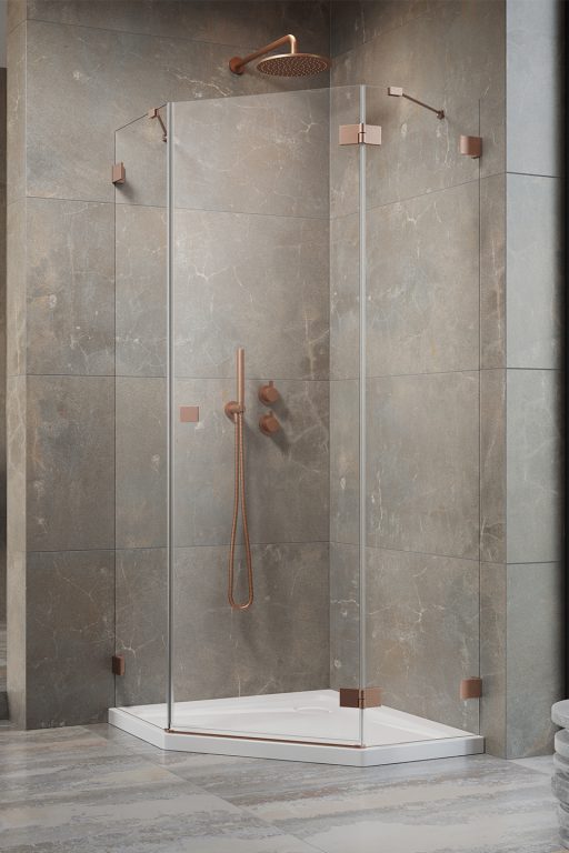 Essenza Pro 8 Brushed Copper PTJ Door Left прозрачное