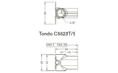 СТАРЫЙ АРТИКУЛ! Nicolazzi C5523T/1 Встраиваемая часть для настенного смесителя (Tondo)