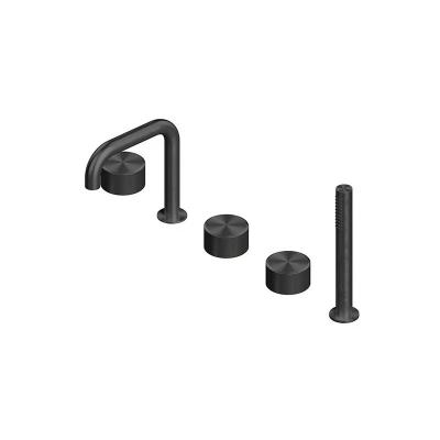 QuadroDesign STEREO 1698ON Смеситель на борт ванны, цвет Black Gold