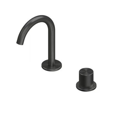 QuadroDesign HUM 2431ON Смеситель для раковины с прогрессивным картриджем на 2 отверстия из столешницы, цвет Black Gold