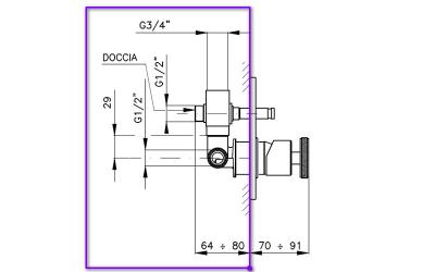 Nicolazzi C3796FV внутренняя часть смесителя с переключателем