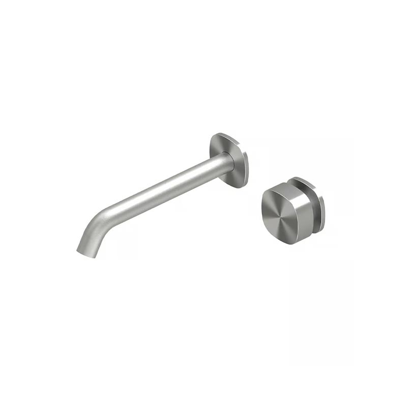 QuadroDesign SUPER 2211TAS Смеситель для раковины на 2 отв. из стены, цвет Brushed Stainless Steel