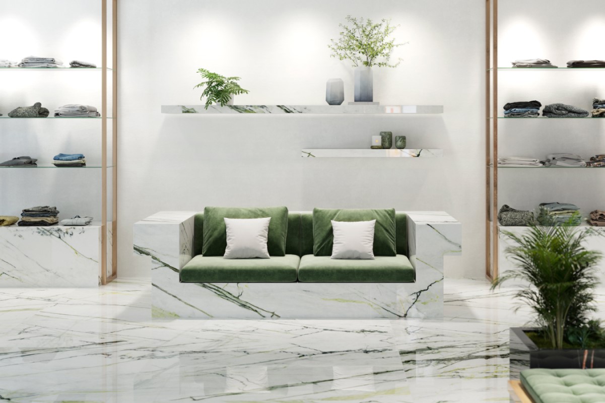 Керамогранит PORCELANOSA XLIGHT CALACATTA GREEN POLISHED 120х120x6 G-2531
