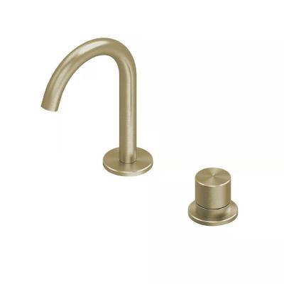 QuadroDesign HUM 2431TOC Смеситель для раковины на 2 отверстия из столешницы, цвет Light Gold