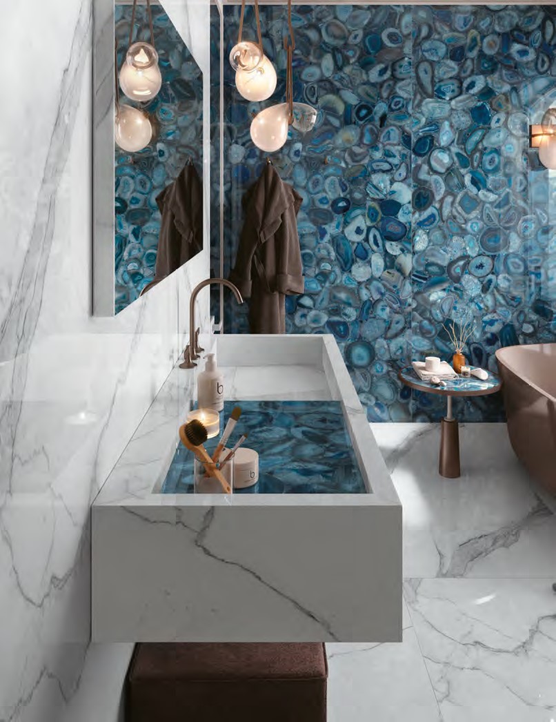 Керамогранит слэб MIRAGE AGATA BLUE WA 08 LUC SQ 120х278х6 (Италия)
