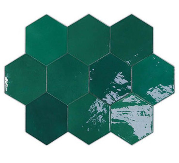 Настенная плитка Zellige Hexa Emerald Глазурованная (122086) 10.8x12.4 от WOW (Испания)