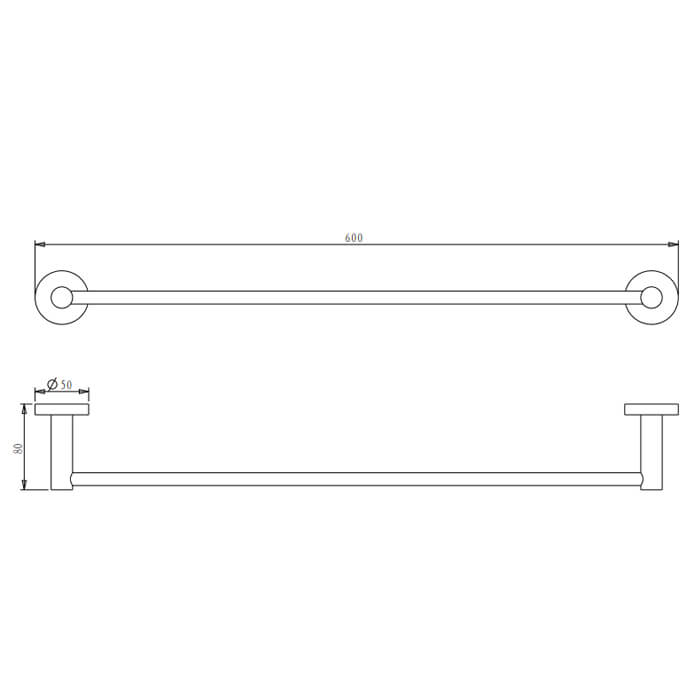 NEMO NM-C01071BGM Полотенцедержатель 60 см, BRUSH GUN METAL